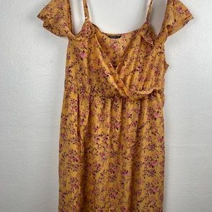 SHEIN Curve Womens Midi Dress 3xl Floral Off the shoulder split thigh surplice